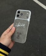 Tech Trends | Premium Cement Grey Leather Back Phone Case - Image 3