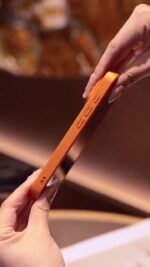 Premium Orange Leather Finish iPhone Case with Full Camera Protection - Image 4