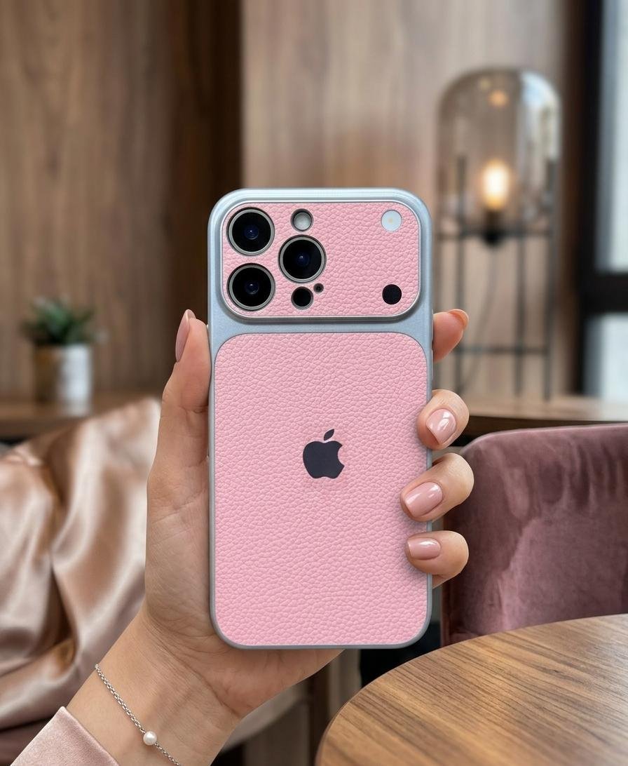WhatsApp-Image-2026-05-10-at-11.55.14-PM.jpeg Pink Litchi Textured Luxury iPhone Case - Image 1