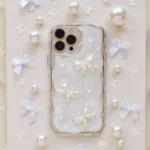 Pearl Bow Glitter iPhone Case – Elegant Aesthetic Protective Cover - Image 5