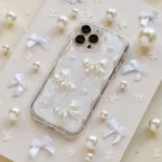 Pearl Bow Glitter iPhone Case – Elegant Aesthetic Protective Cover - Image 6