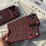 Premium Leopard Burgundy iPhone Case | Luxury Animal Print Protective Cover - Image 9