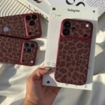 Premium Leopard Burgundy iPhone Case | Luxury Animal Print Protective Cover - Image 8