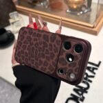 Premium Leopard Burgundy iPhone Case | Luxury Animal Print Protective Cover - Image 4
