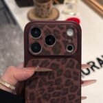 Premium Leopard Burgundy iPhone Case | Luxury Animal Print Protective Cover - Image 7