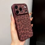 Premium Leopard Burgundy iPhone Case | Luxury Animal Print Protective Cover - Image 6