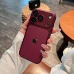 Soft TPU BurgundyLeather Texture iPhone Case | Premium Protective Cover - Image 2